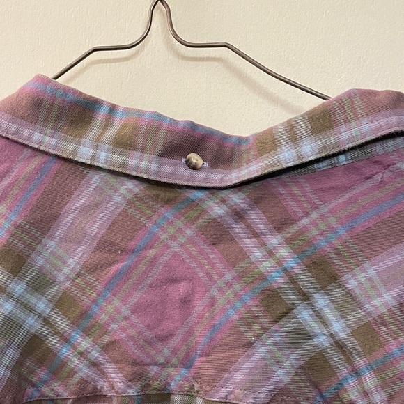 L.L. Bean Purple Plaid Button Down Shirt size Large - Picture 5 of 7